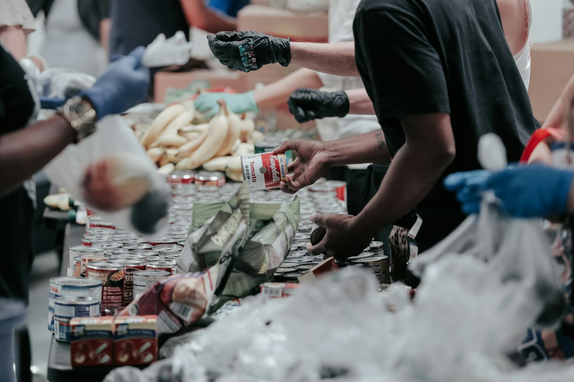Charity volunteers helping community