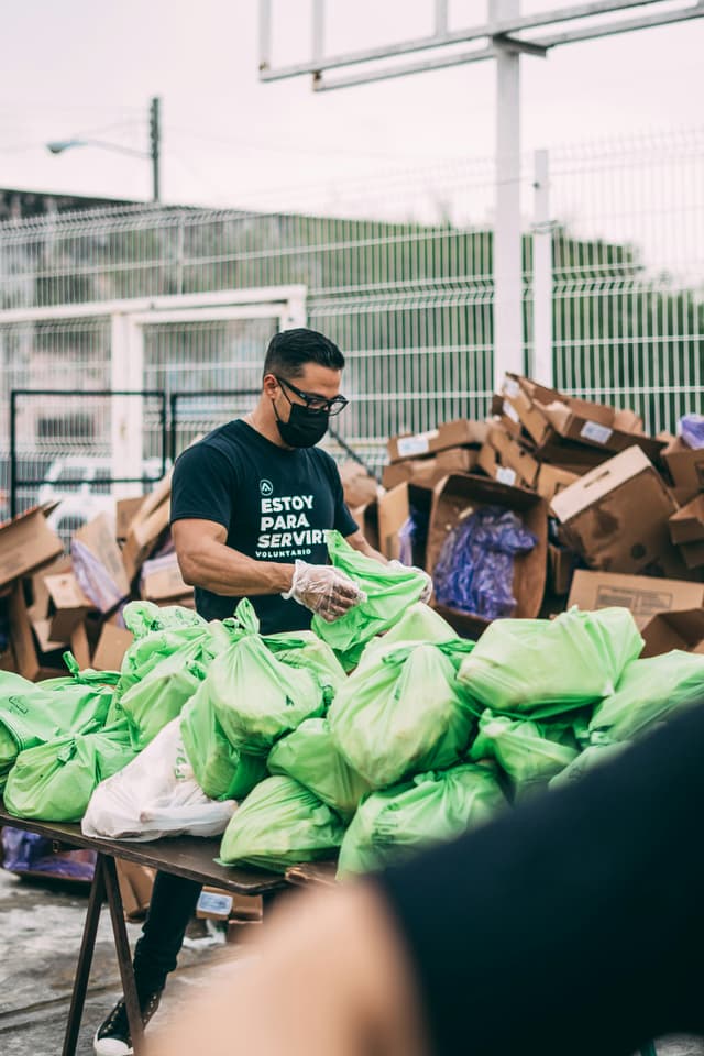 Community volunteers working together